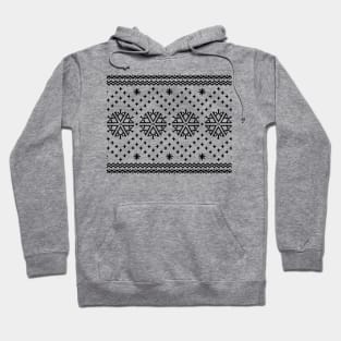 Snowflake Sweater Pattern - Black Hoodie